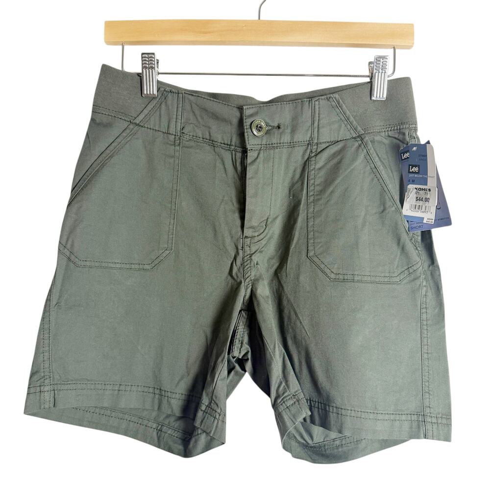Lee Jungle Khaki Green Below Waist Mid Rise Casual Shorts Size 4